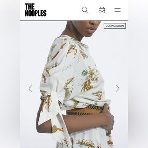 EUC The Kooples Paris hawaiian print top